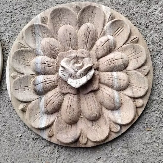 tempel ukir bulat | tempel ukir bunga | tempel ukir bunga teratai | tempel ukir bunga matahari