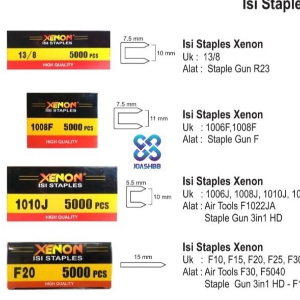 

KILAT ABIEZZ ISI Staples Xenon isi 5bh 136 138 16J 18J 11J 113J F1 F15 F2 F25 F3 F4 F5 16F 18F