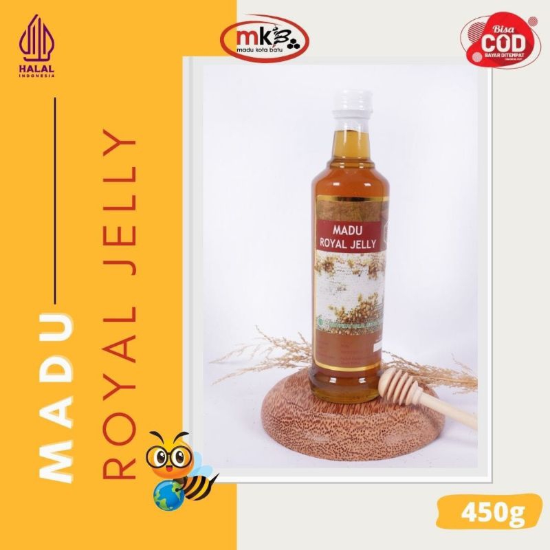 

Madu Asli Royal Jelly 2 in 1 (madu + susu ratu lebah) 450 gr botol kaca