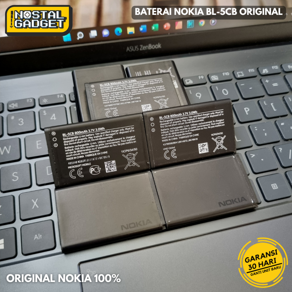 Baterai Nokia BL-5CB BL5CB Original . Baterai Nokia 105 103 100 106 109 1280 1616 1800 Original