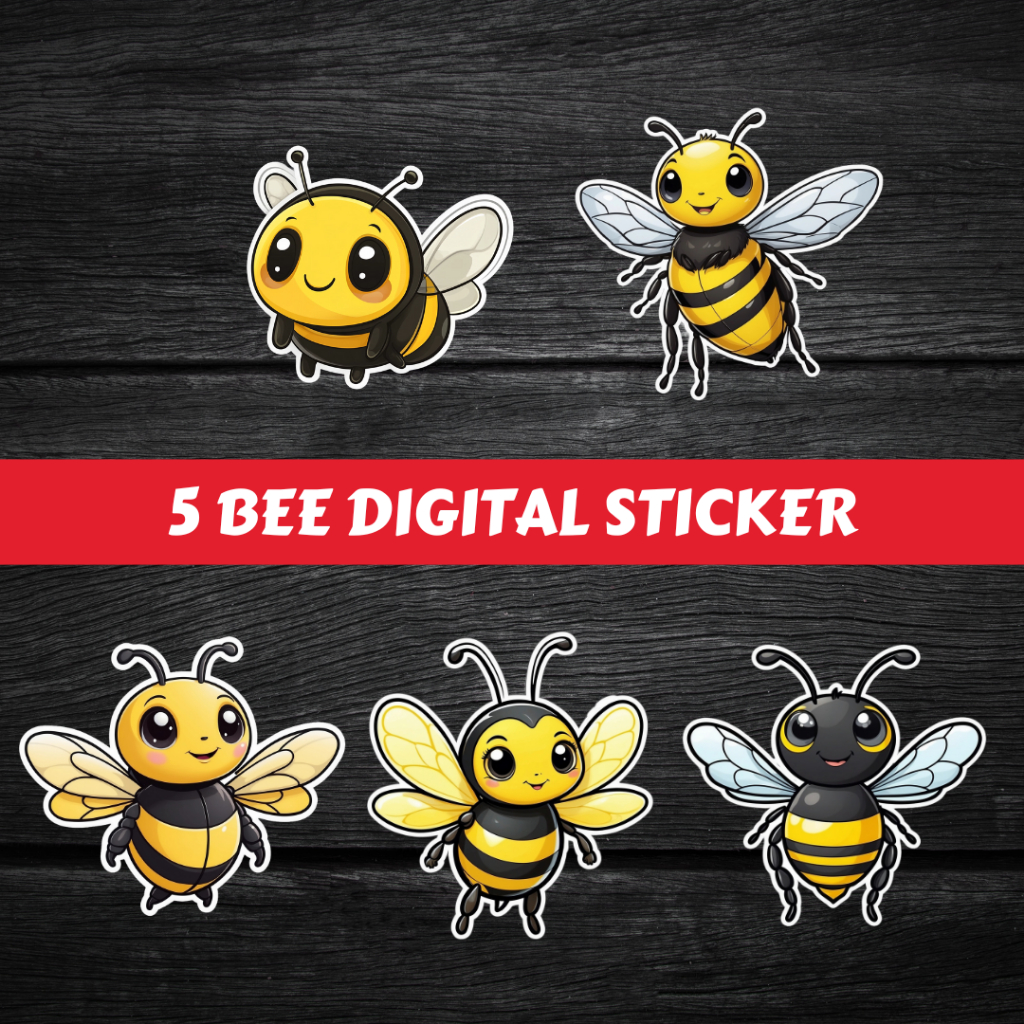 

Bee Sticker Digital Produk Printable #DS 001