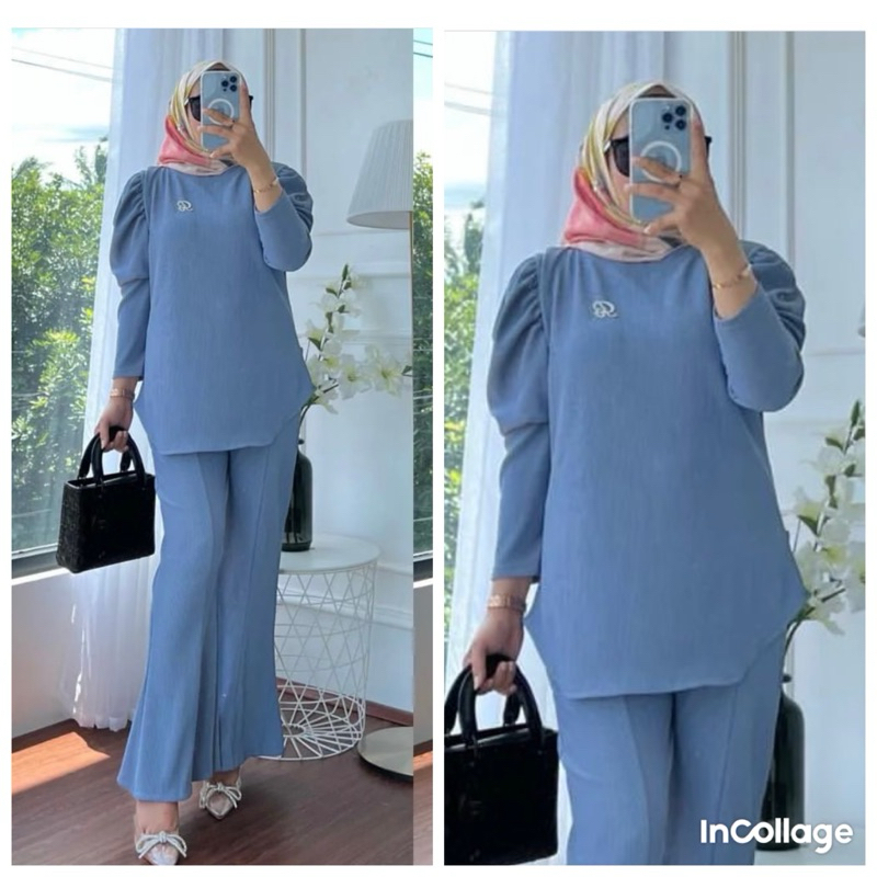 atasan wanita kaos knit hanover merk clarke atasan tangan balon