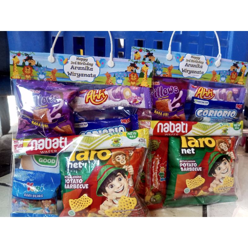 

Bingkisan Snack Ulang tahun anak/Hampers Snack Berbagi Ultah
