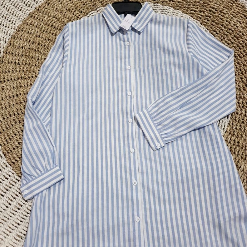 BAJU TUNIK WANITA KATUN MOTIF GARIS GARIS SIZE STANDAR SAMPAI JUMBO XXXL LENGAN PANJANG