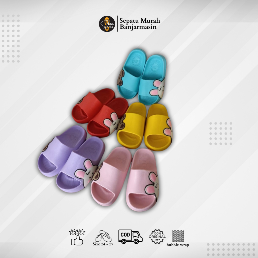 Sandal slop jelly anak perempuan wanita Bear / Rabbit TERLARIS