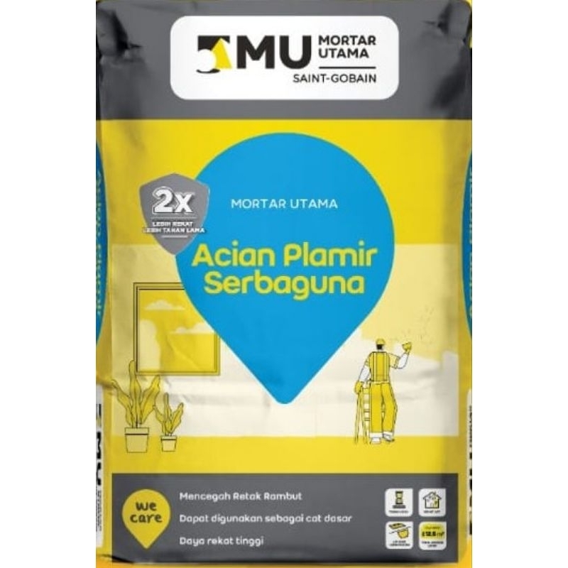 Acian plamir serbaguna Mortar Utama (Plamir MU 275) kemasan 25 kg