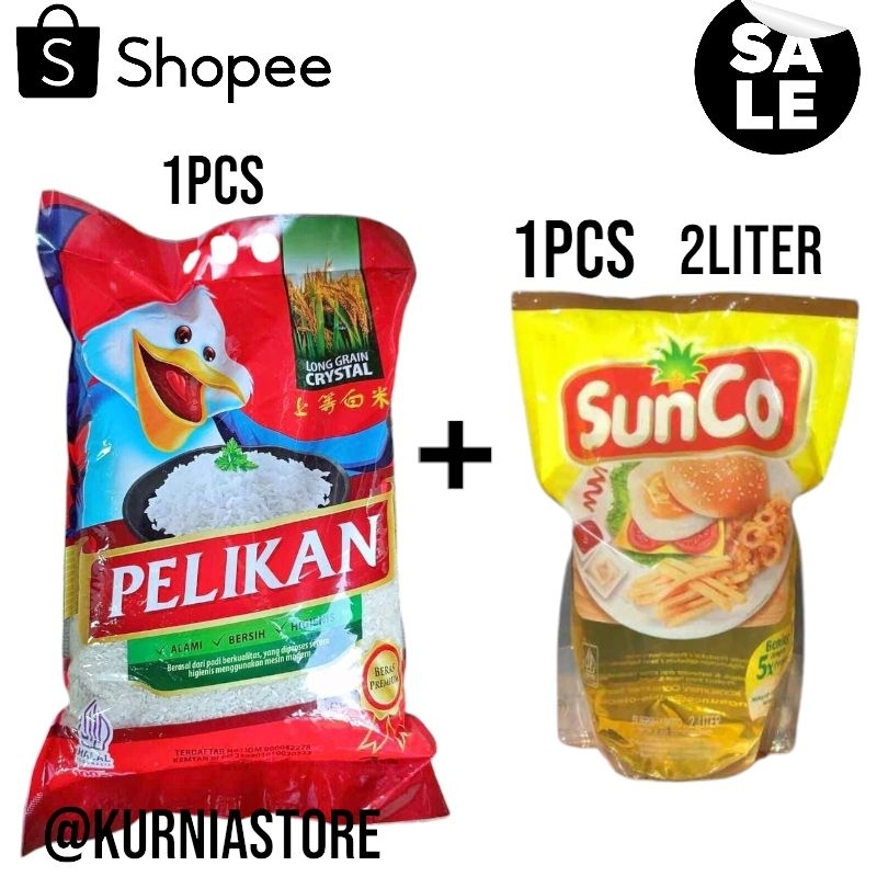 

PROMO!!! PAKET DAPUR BERAS PREMIUM MERK PELIKAN 5KG + MINYAK SUNCO 2LITER MURAH DAN PRAKTIS