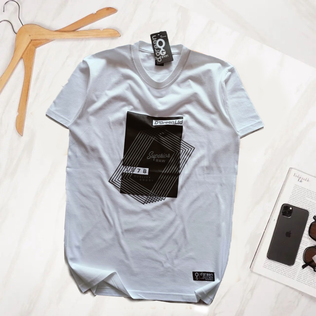 D'green kaos baju pria warna putih terbaru keren