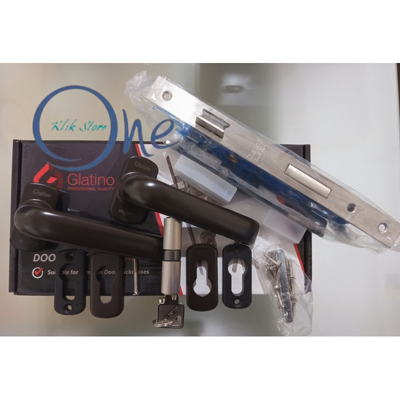 Handle + Kunci Pintu Aluminium Glatino GLT 202