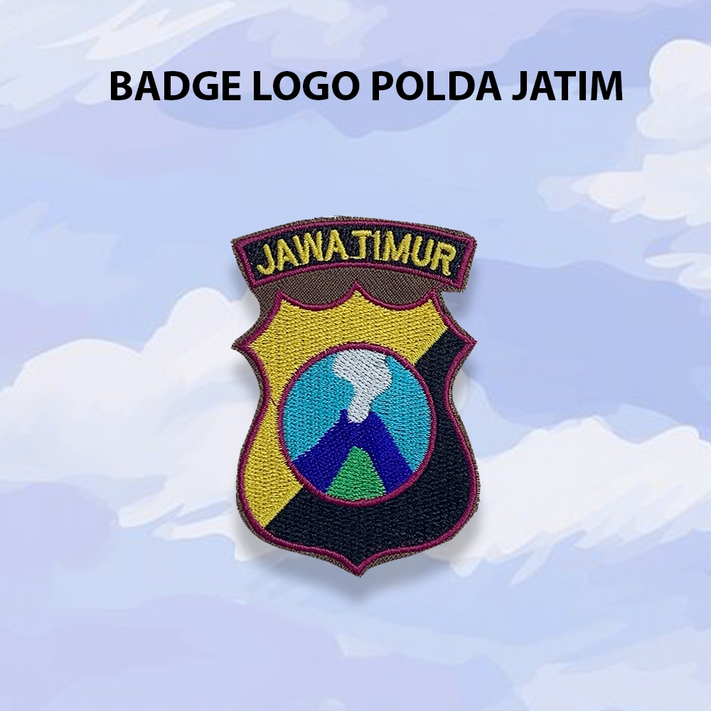 Badge Logo Polda Jatim / Emblem Polda Jatim / Bet Logo Bordir Polda Jatim (6 Pcs)