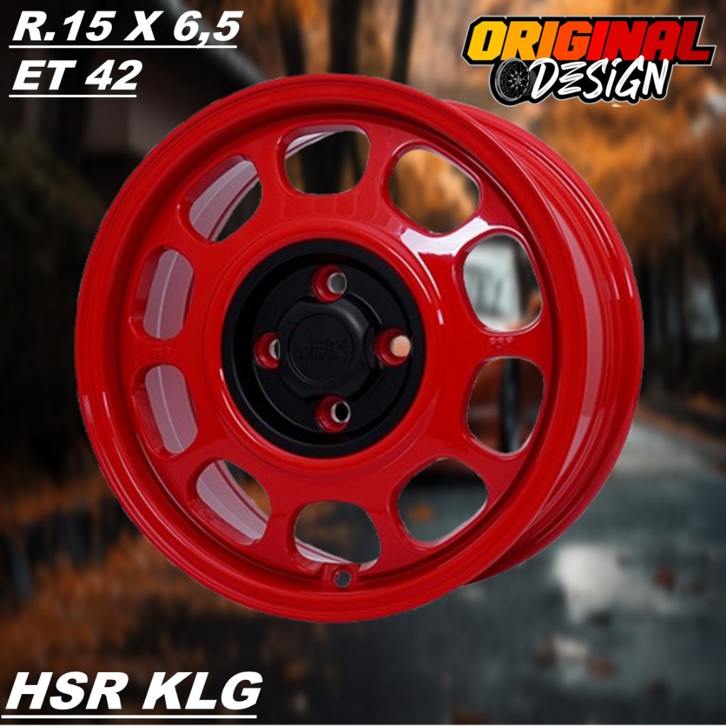 Velg HSR KALENG R15 RED/MERAH ring 15 lubang baut 4 avanza, brio, grand civic dll