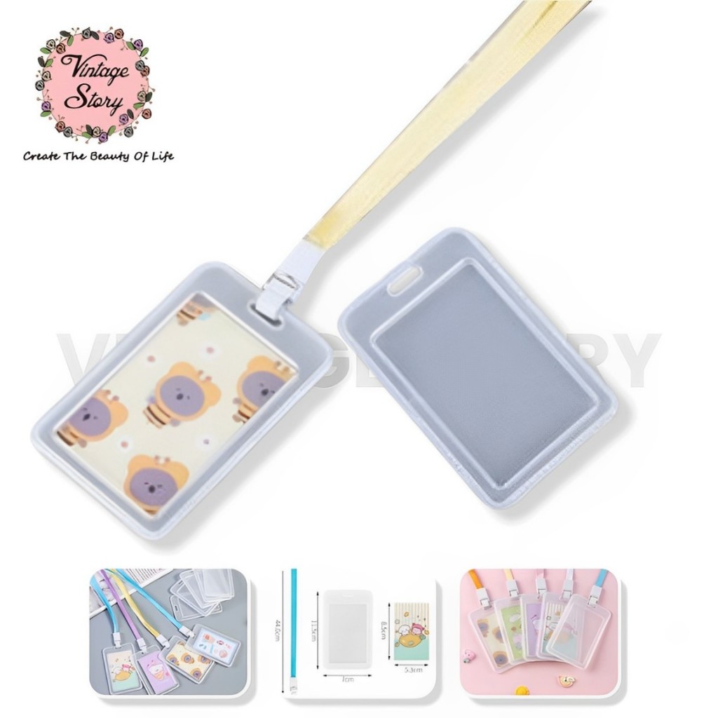 

Gantungan ID Card Holder Tempat Kartu Nama Indentitas Dengan Tali Warna Random