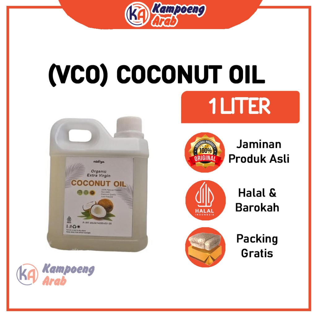 

VCO COCONUT OIL Extra Virgin 1LITER Minyak Kelapa Murni Dari Perasan Pertama Minum Pijat Urut Suplemen Kualitas Premium