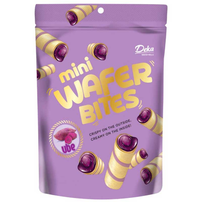 

DEKA MINI WAFER BITES UBE 72 GRAM / WAFER ROLL / CREAMY / COKELAT