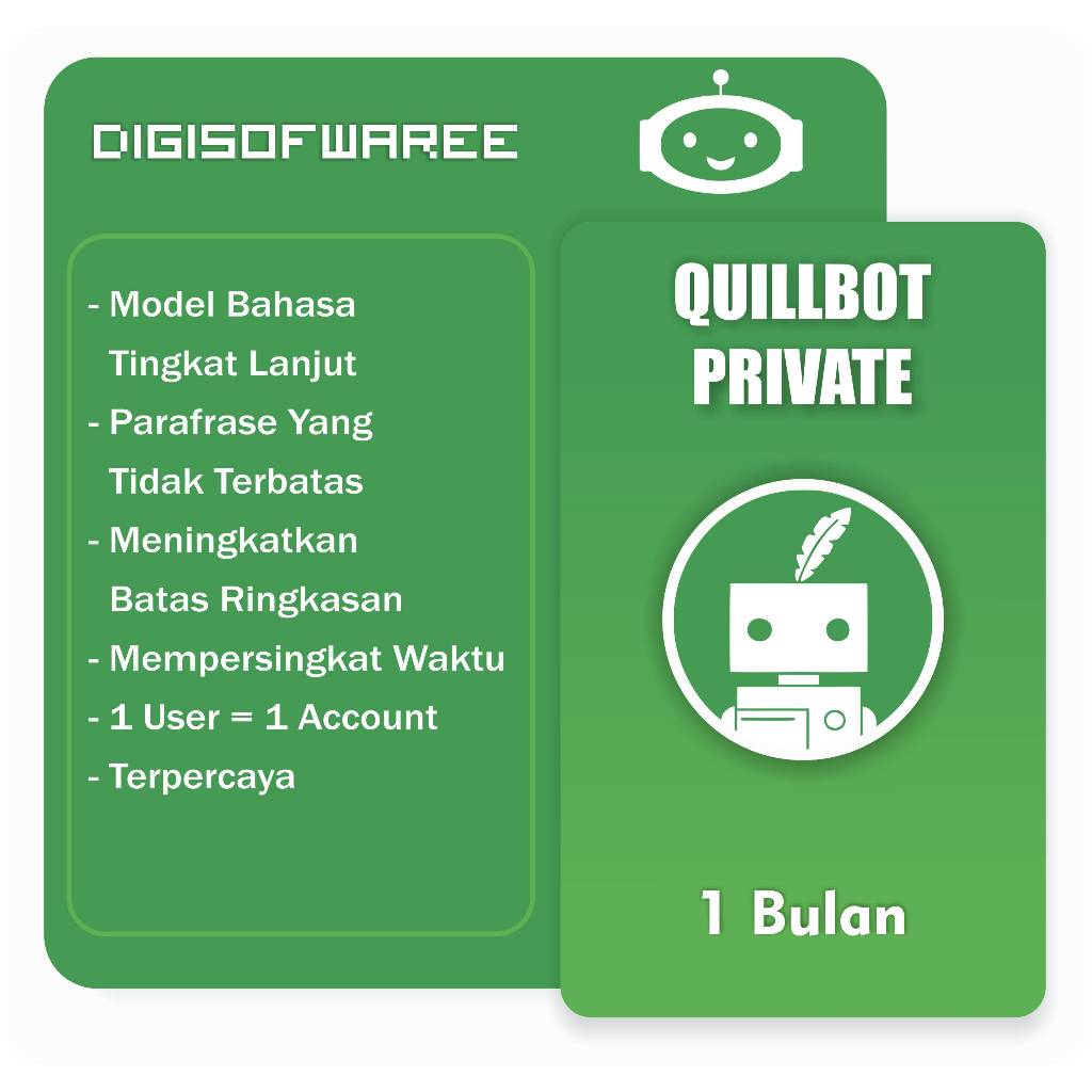 Quillbot Premium + Sofware Parafrase, Account Pribadi.