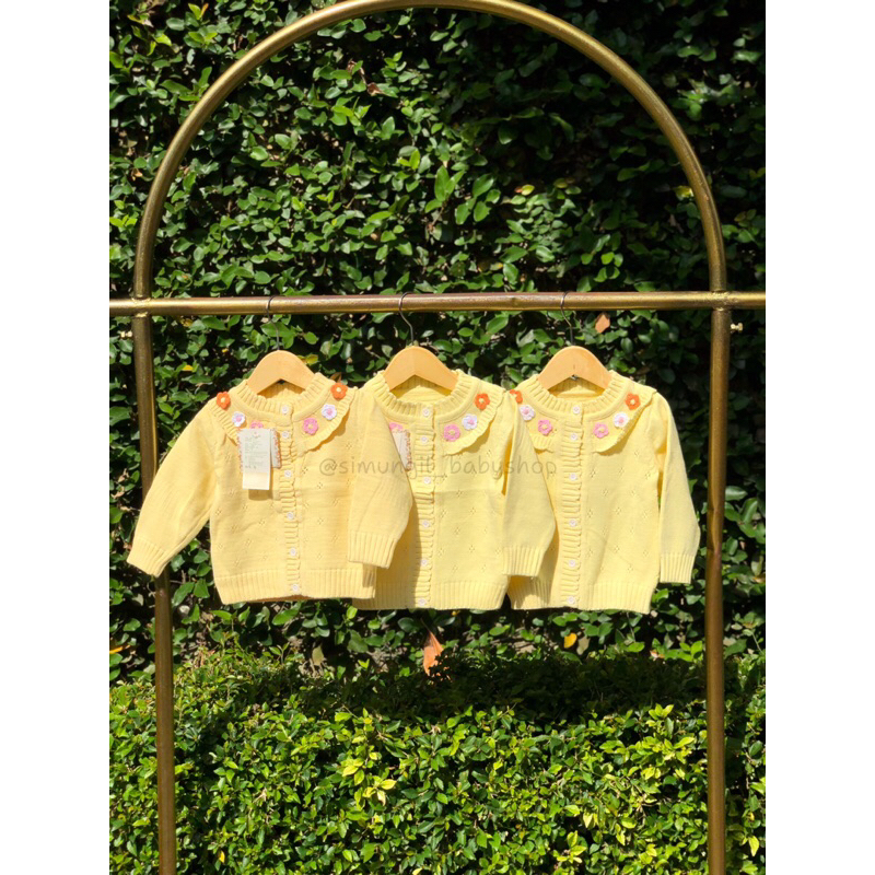 Simungil Babyshop Cardigan Rajut Anak Perempuan Cardigan Rajut Anak Cewek Cerah Flower