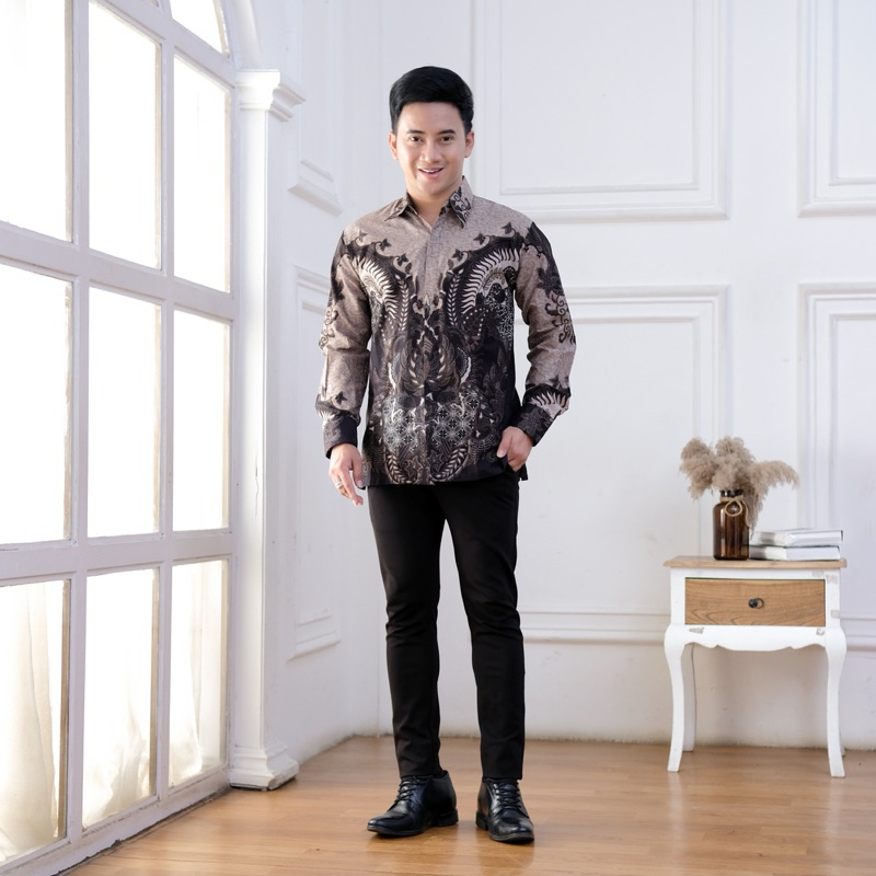 KAIN BAHAN/BAKAL KEMEJA PRIA//WANITA BATIK HALUS PRINTING ALMIRA (BATIK NS) UKURAN 105CM X 210CM