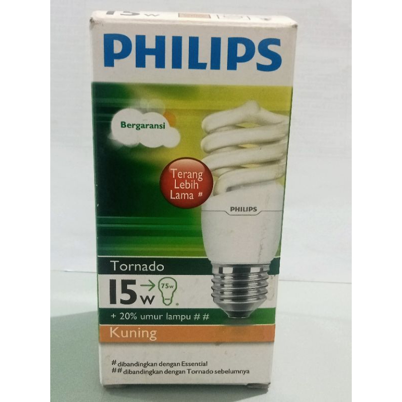 LAMPU PHILIPS 15WATT TORNADO WARNA KUNING