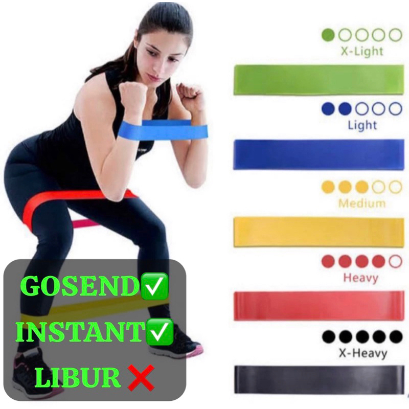 RESISTANCE BAND elastis lentur MINI LOOP bands isi 1 set (5pcs) karet home gym latihan otot tangan p
