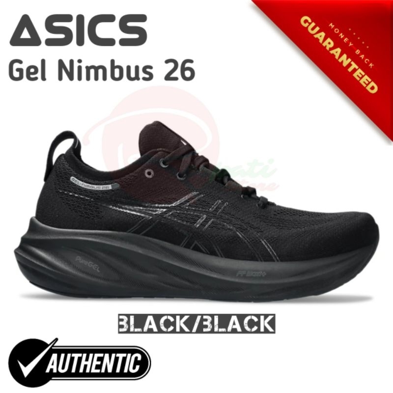 Sepatu Running Asics Gel Nimbus 26 Black Original