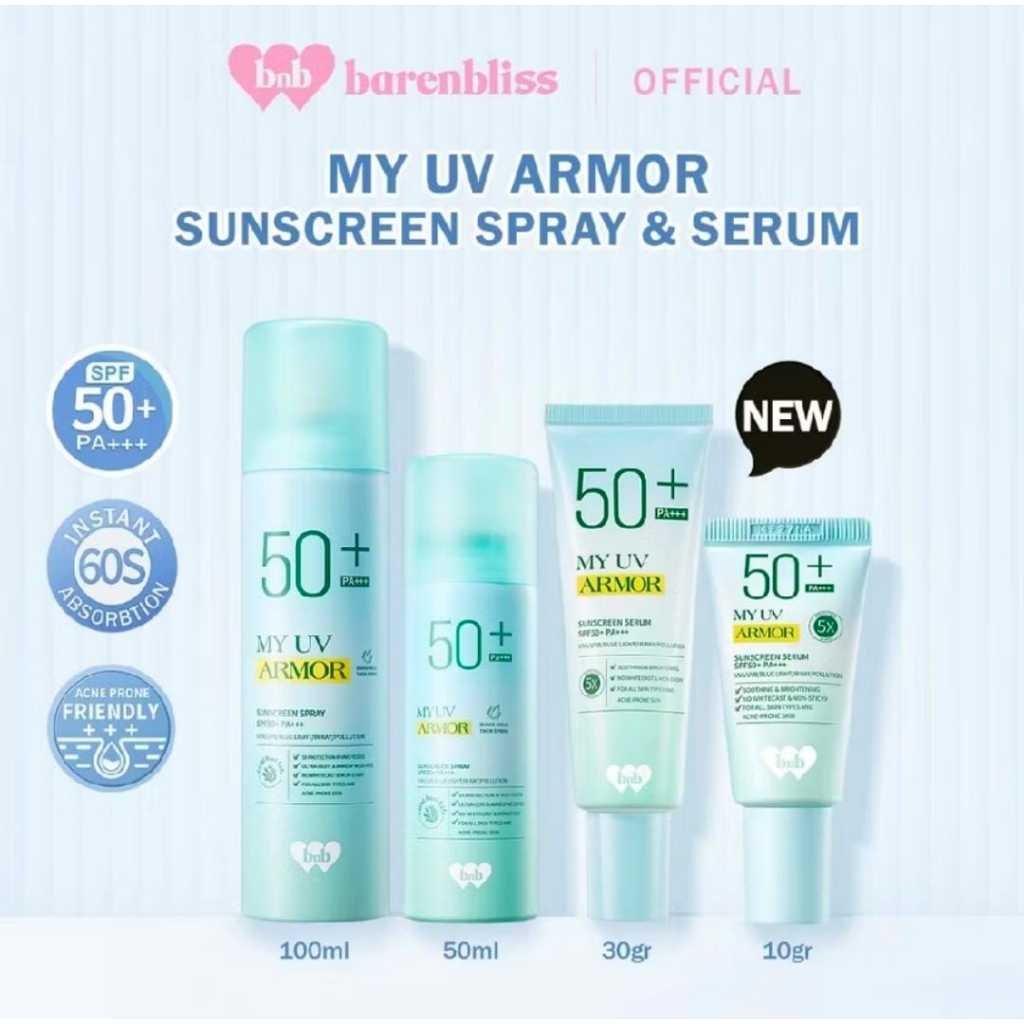 BARENBLISS MY UV ARMOR SUNSCREEN SERUM SPF 50 PA+++ || BARENBLISS MY UV ARMOR SUNSCREEN SERUM SPF 50