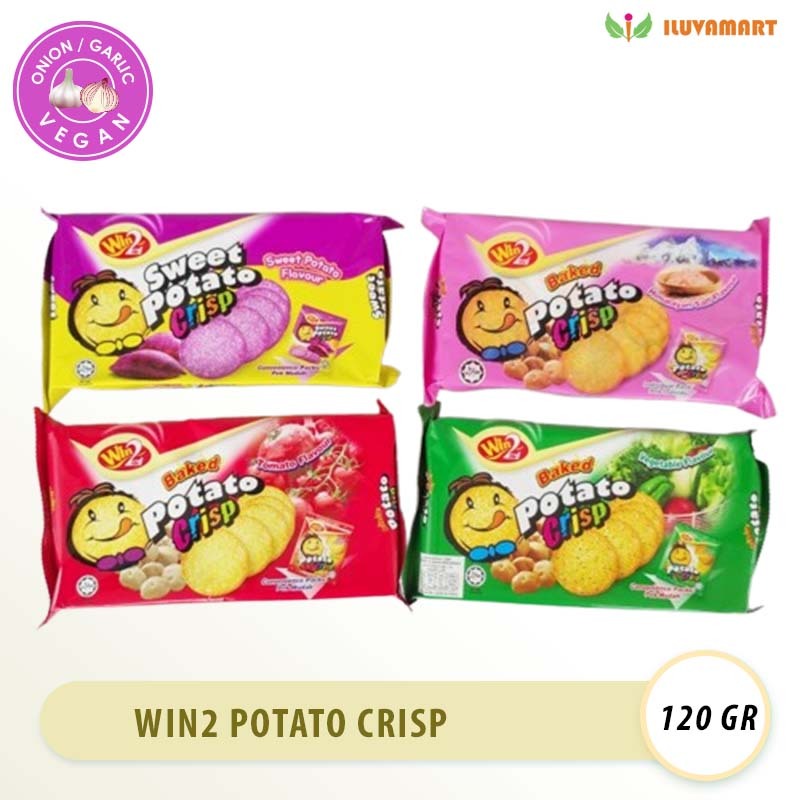 

Win2 Potato Crisp 120g Vegetable / Himalayan Salt / Sweet Potato HALAL Biskuit Kentang