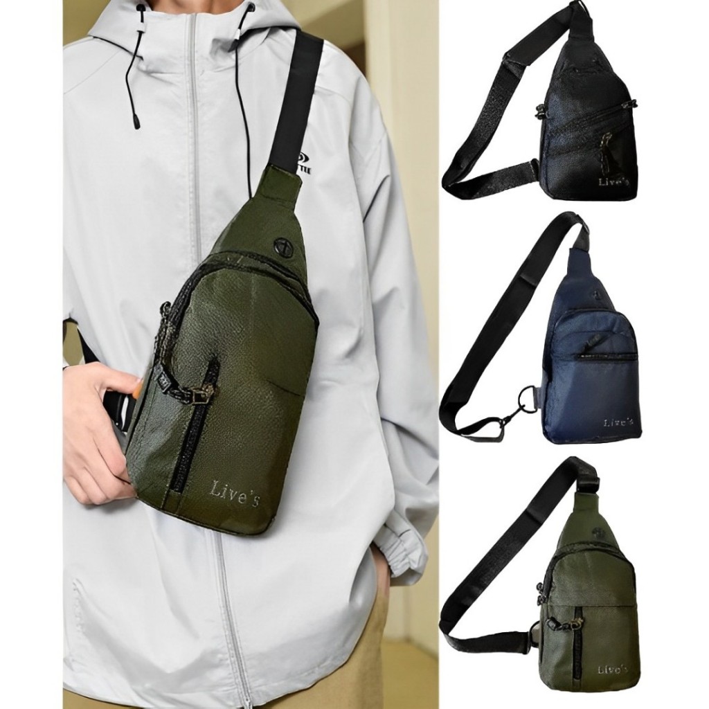 Tas Pria Selempang Slingbag Kanvas Premium Import Tas Pria Bahu Fashion Tas Waitsbag Pria