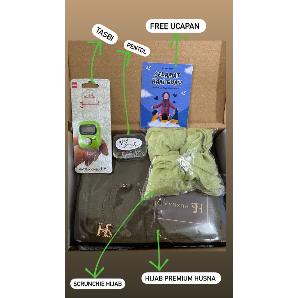 

HAMPERS HIJAB ISI 4 MACAM JENIS FREE UCAPAN