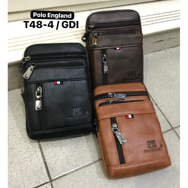 TAS HP BISA SELEMPANG KULIT MINI POLO ENGLAND BRAND ORIGINAL T48-4#