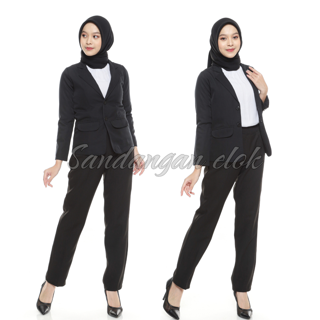 De_Kuniawan - Setelan Blazer Wanita Modern Blazer Set Casual Formal Stylish