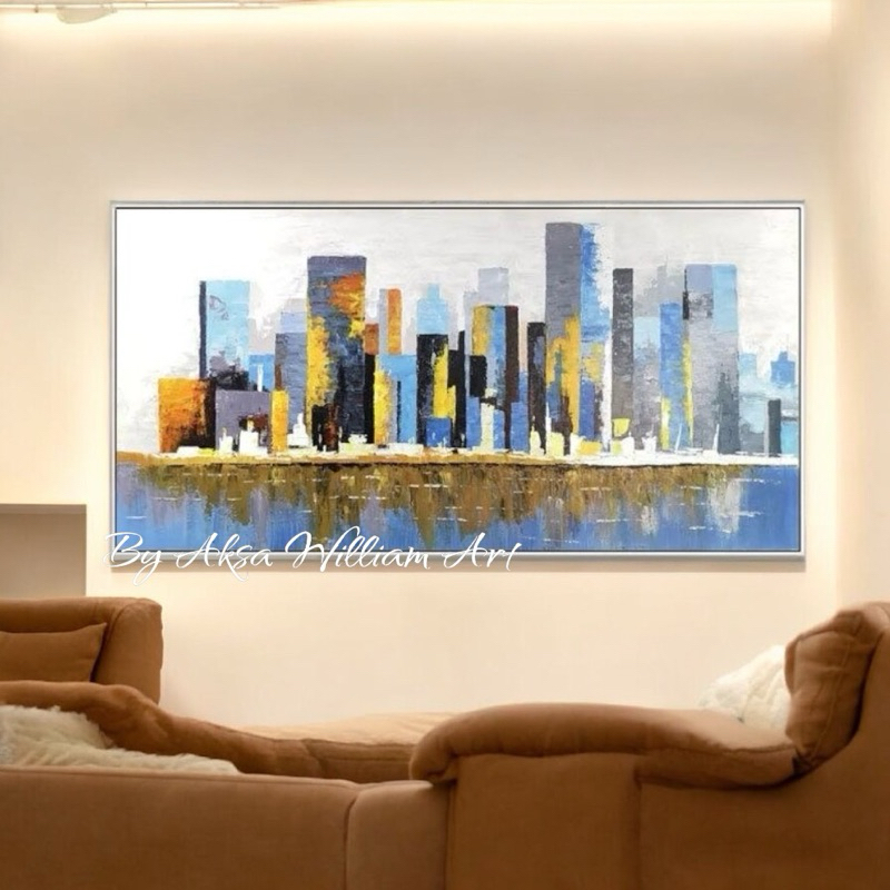 

lukisan abstrak kota modern art aesthetic