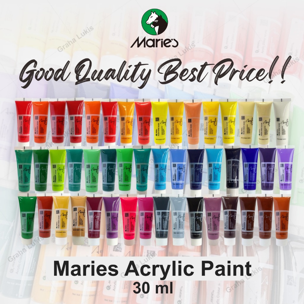 

Maries Acrylic Paint 30 ml / Cat Maries Akrilik 30ml ( Tersedia 48 warna ) ORIGINAL MARIES