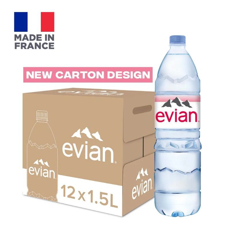 

Evian Natural Mineral Water 1,5L. Original Prancis