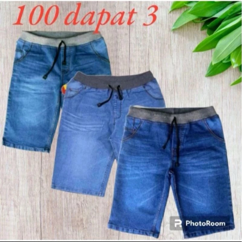 PROMO 100 DAPAT 3 CELANA PENDEK JEANS PRIA COWOK MURAH