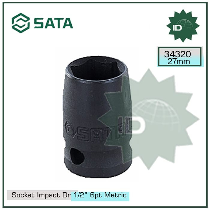 SOCKET 34320 1/2" DR. 6PT IMPACT SOCKET 27MM SATA