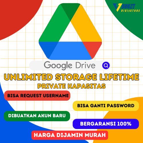 GOOGLE DRIVE UNLIMITED STORAGE LIFETIME PRIVATE KAPASITAS BERGARANSI