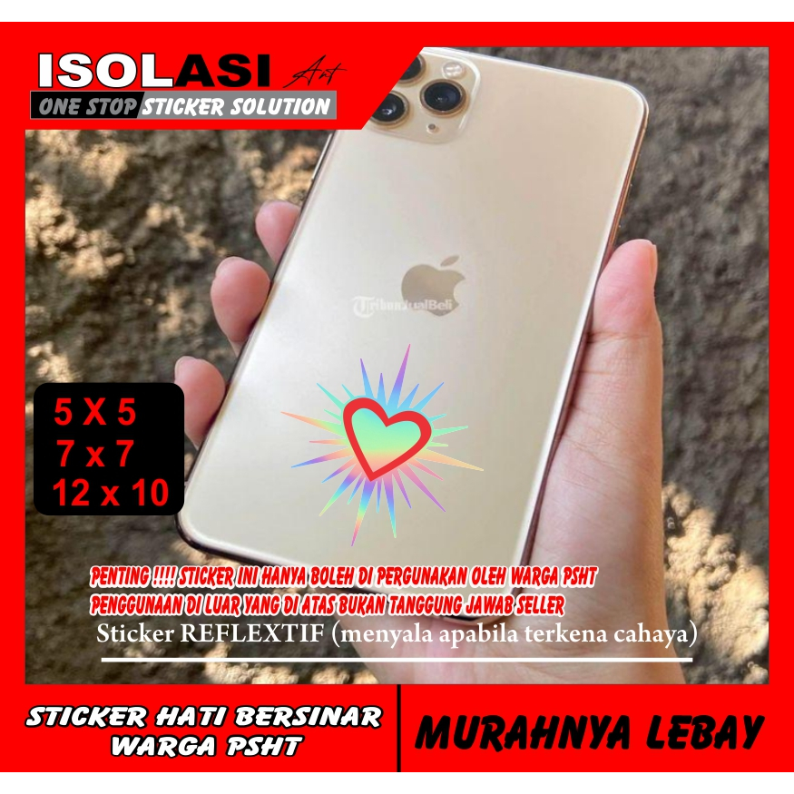 

BIJIAN Sticker Cutting Hati Bersinar Sticker PSHT Timbul