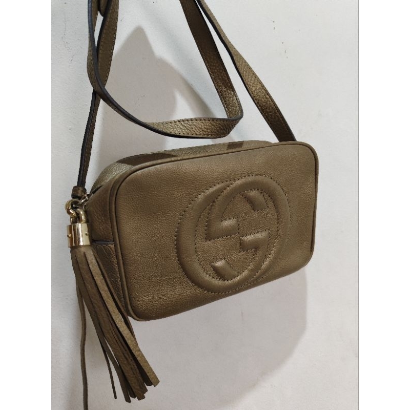 Tas Gucci Soho CameraBag Leather Gold