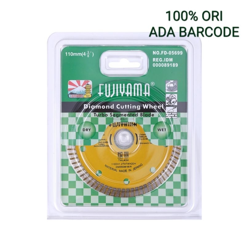 Mata Gerinda Potong Granit Keramik Fujiyama TURBO HIJAU 4 Inch Kering & Basah Dry & Wet