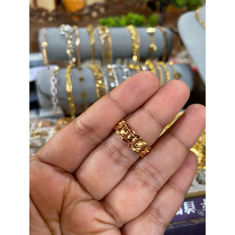 cincin model rantai titanium anti karat