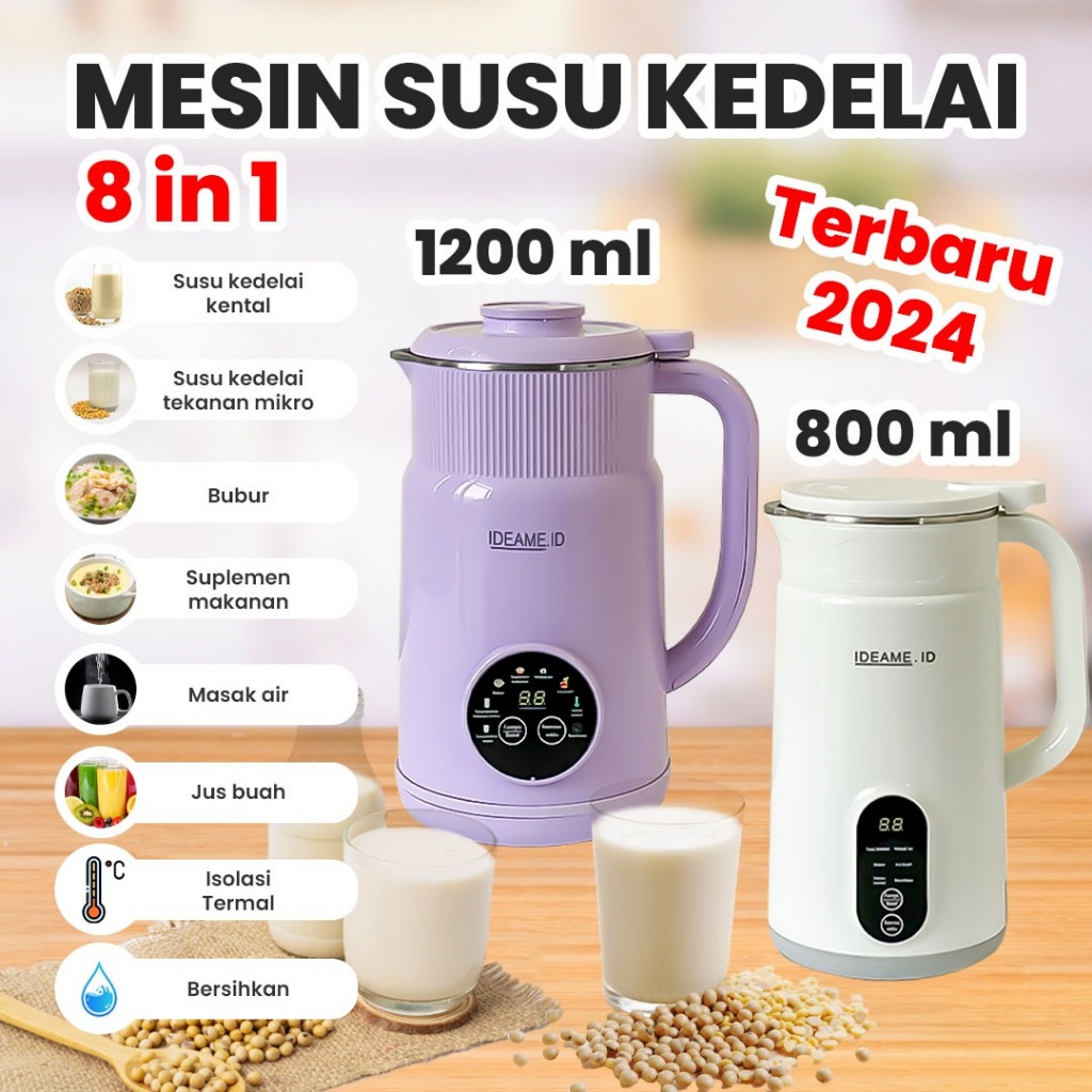 Nexxio Mesin Susu Kedelai ideame 800 ML Blender Jus 10 Pisau Mesin Kacang Pemecah Kedelai Blender Ke