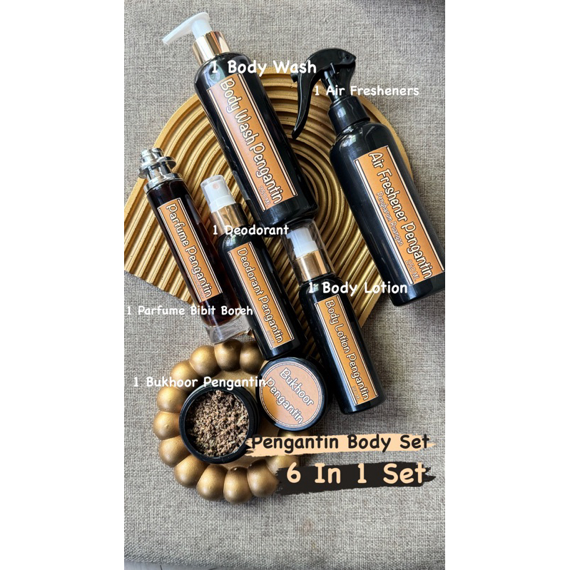 Paket Pengantin Ecer Air Freshener Pengantin Body Lotion Pengantin Body Wash Pengantin Deodorant Pen