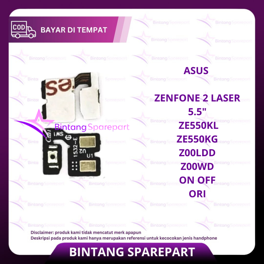 FLEXIBEL ASUS ZE550KL / ZE550KG / Z00LDD / Z00WD + ON OFF ORI