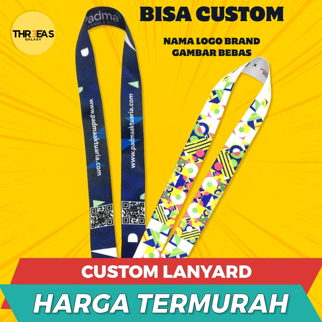 

Lanyard Custom Print LOGO BRAND NAMA GAMBAR BEBAS KUALITAS PREMIUM