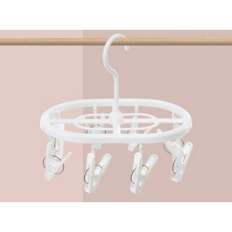 Miniso Round Hook 8clip / Gantungan baju penjepit baju