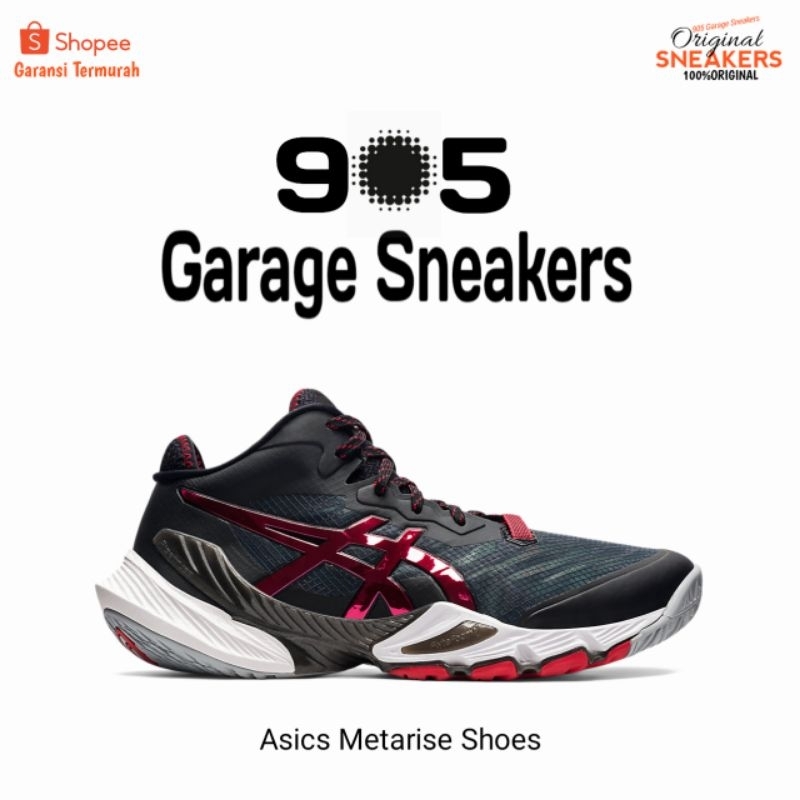 Sepatu Asics Metarise Tokyo Shoes Black Electic Red Original