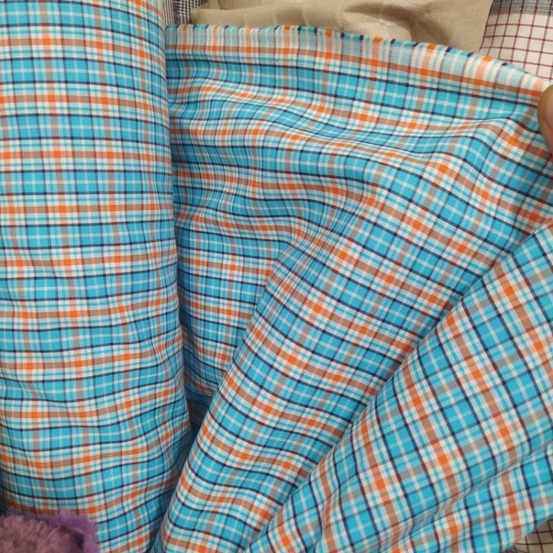 kain katun yarndyed motif kotak - kain motif kotak-kotak - katun yarndyed kotak kotak