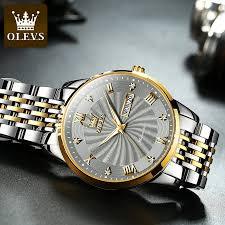 OLEVS Jam Tangan Automatic Pria Fashion Bisnis Stainless Steel Kalender Analog Luminous Men Watch