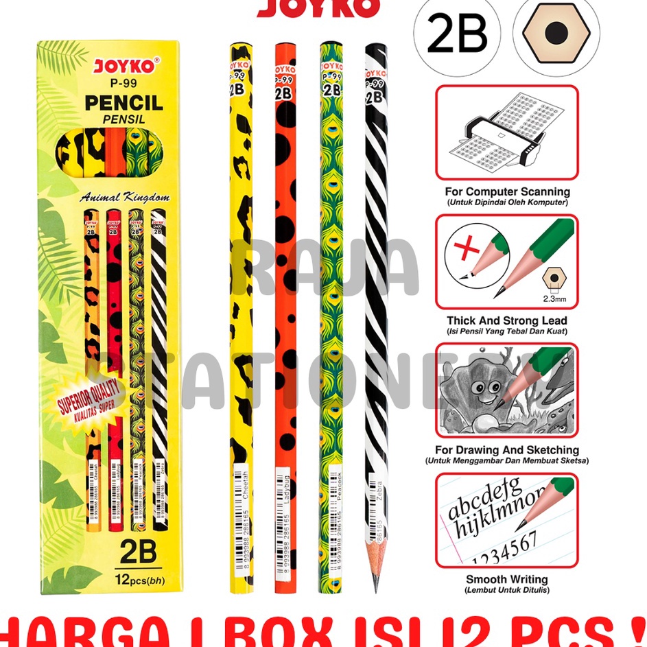 

SUPER SALE SPECTACULER PENCIL PENSIL KAYU 2B MOTIF HEWAN BINATANG P99 12PCS