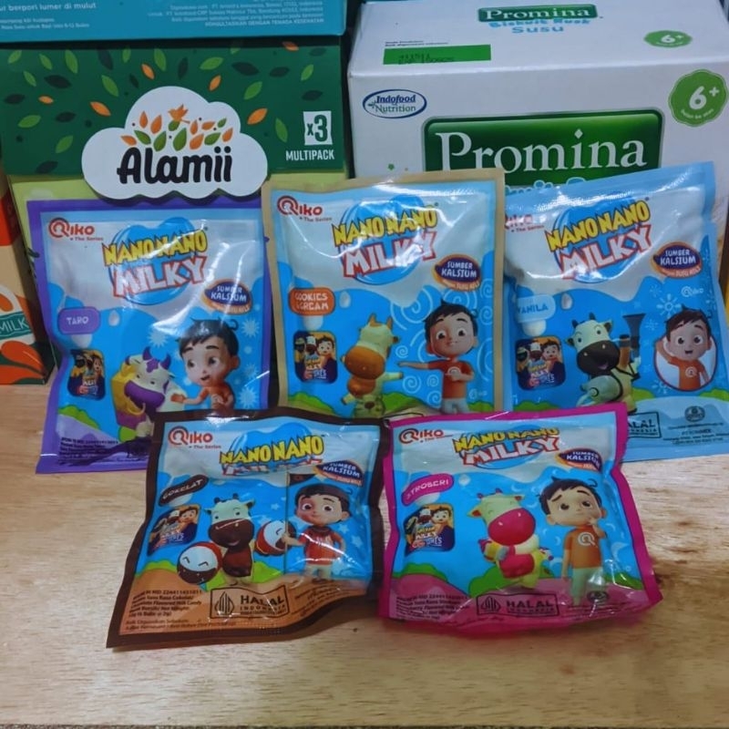 

Nano Nano permen milky banyak rasa nya 6 butir x 12gr